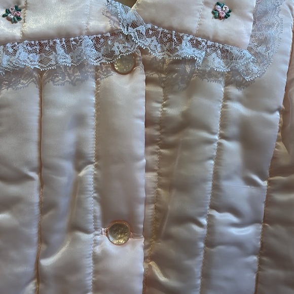 Nanette Undies Co Blush Pink Quilted Bed Jacket USA Medium - Picture 7 of 9